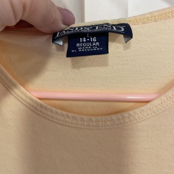 LAND’S END sunny yellow short sleeved T-shirt, size L - Picture 2 of 6